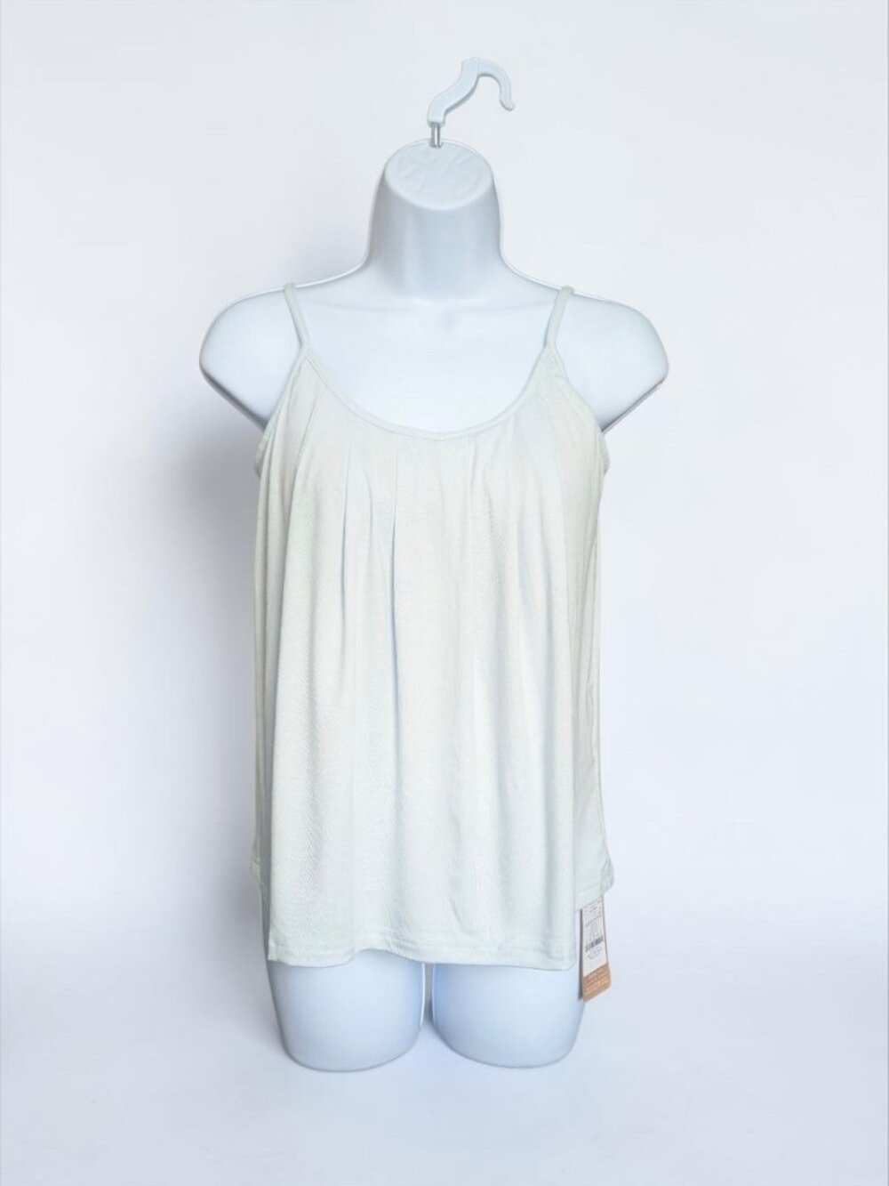 OGL U-Neck Pleated Spaghetti Bra Tank | Icy Whisper Blue, Small | NWT